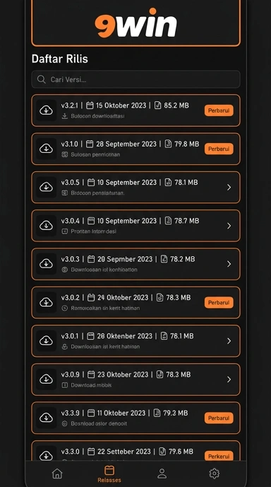 Riwayat Versi APK 9win untuk Pengguna Android