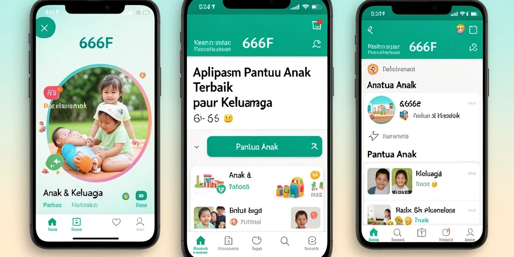 Antarmuka aplikasi 666F yang sederhana dan informatif untuk pemantauan anak.