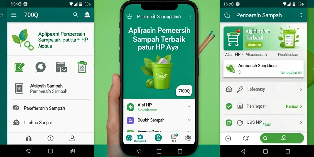 Tampilan antarmuka aplikasi Pembersih Sampah 700Q yang intuitif.