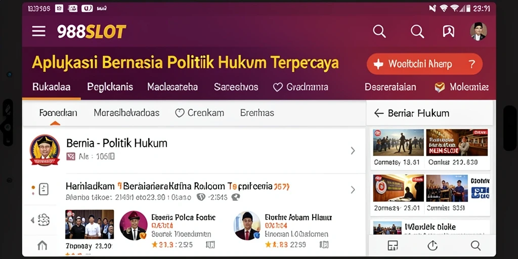 Antarmuka aplikasinya sederhana dan mudah digunakan untuk berita politik dan hukum.