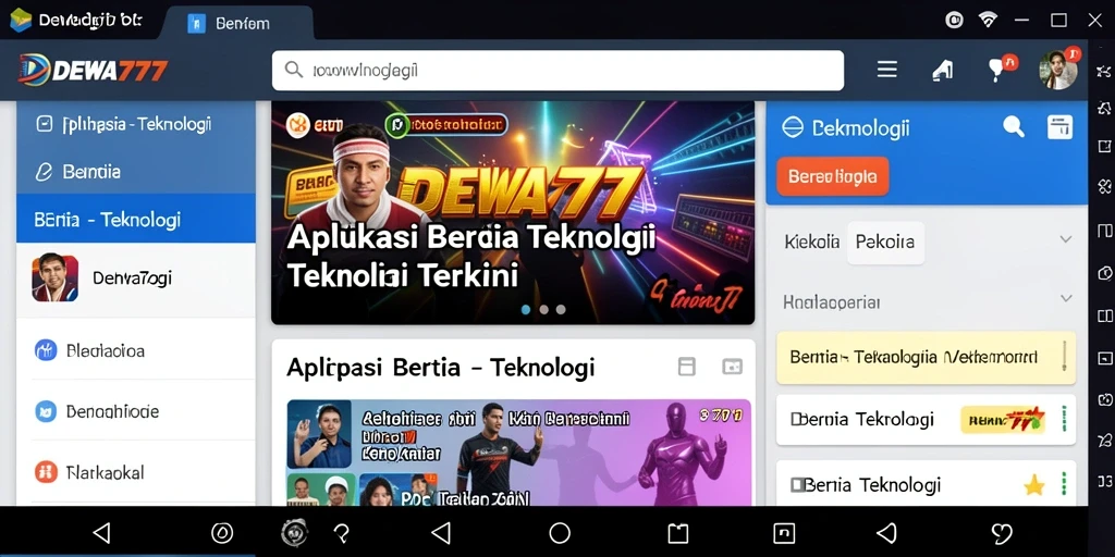 Tampilan antarmuka aplikasi DEWA777 yang modern dan informatif.