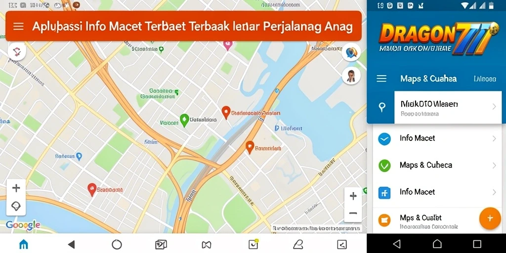 Tampilan antarmuka utama DRAGON777 untuk info kemacetan dan cuaca.