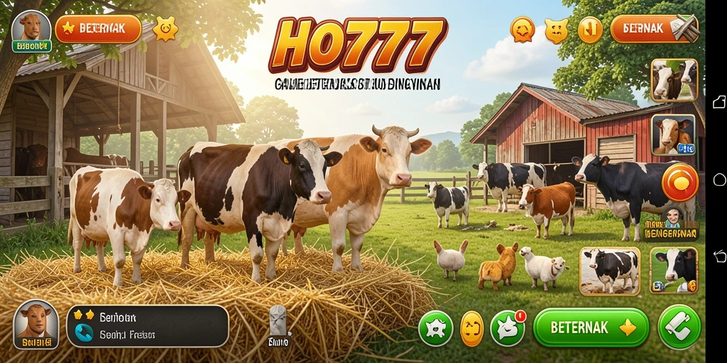 Antarmuka menarik saat bermain game Beternak HO777.