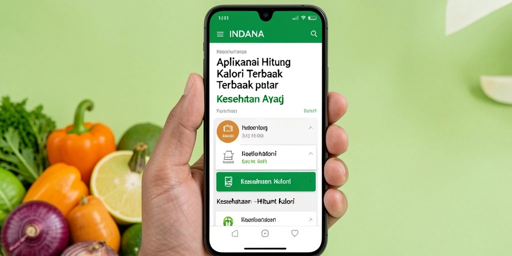 Screenshot aplikasi INDAAA menampilkan antarmuka intuitif untuk menghitung kalori.