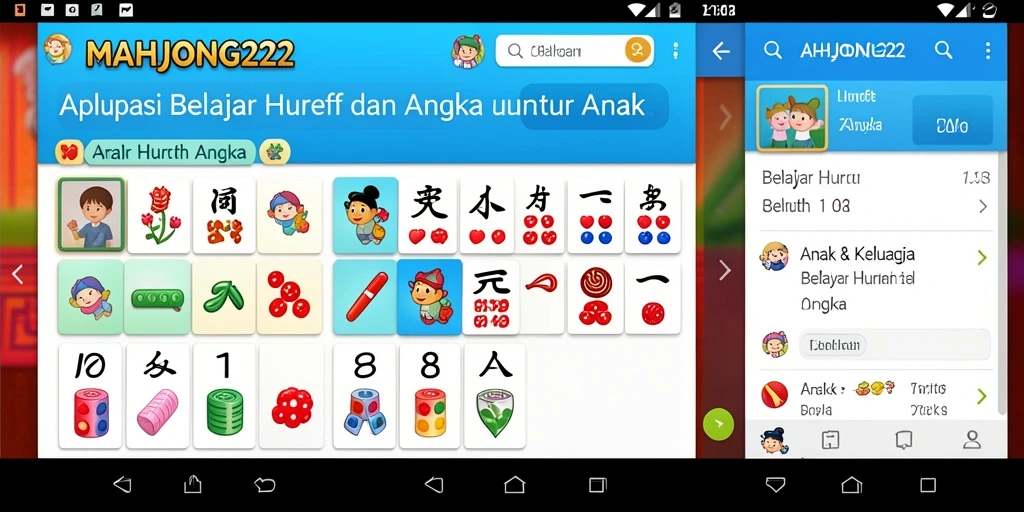 Antarmuka ceria dan interaktif dari MAHJONG222.