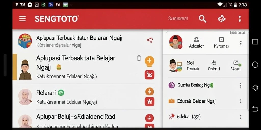 Tampilan antarmuka SENGTOTO yang menarik dan fungsional untuk belajar mengaji.