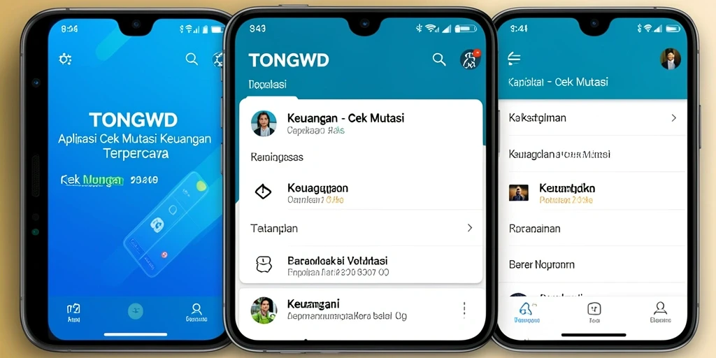 Antarmuka TONGWD menampilkan informasi mutasi keuangan dengan jelas.